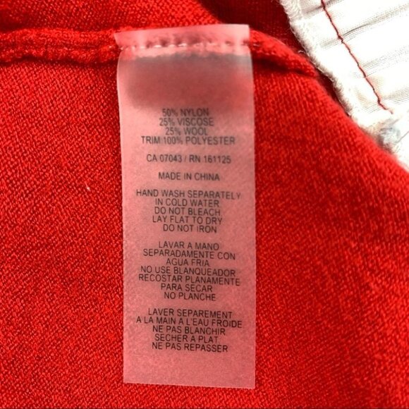 Red Sweater with Pleated Collar & Cuff - Picture 6 of 6